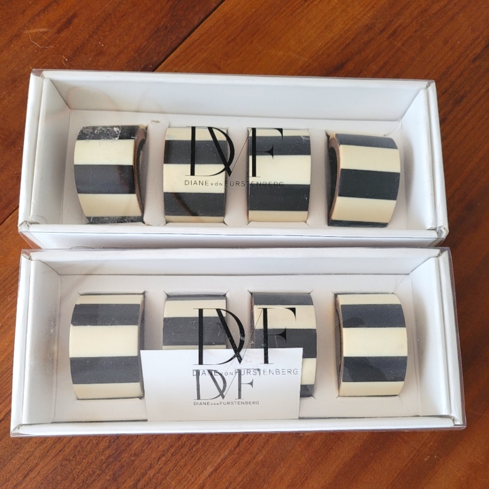 Diane Von Furstenberg napkin ringresin wood